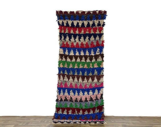 Gorgeous Berber Rug,Authentic Tribal Carpet,Beni Ourain Decor,Boho Wool Area Rug,checkered Runner,2'4x6'6 ft