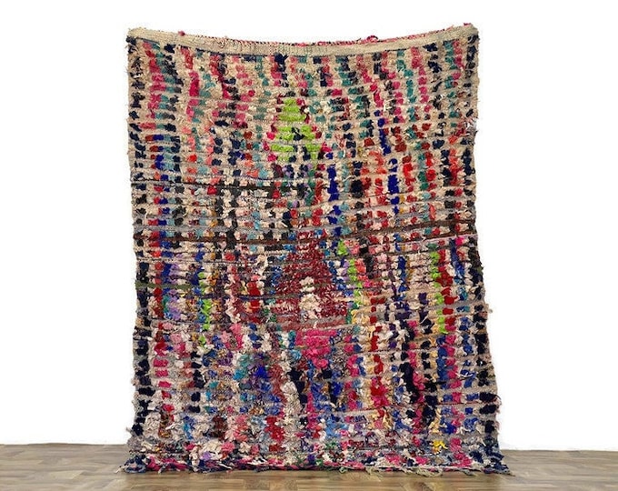 6x4 feet Stripped Area Rug Moroccan Rug Handmade Living Room Rug Beni Ourain Carpet