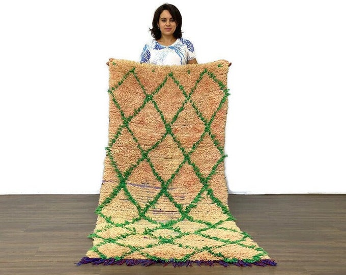 Diamond Pattern Rug,Huge Vintage  Rug, Soft Wool Area Rug,Housewarming Gift,Solid Natural Carpet