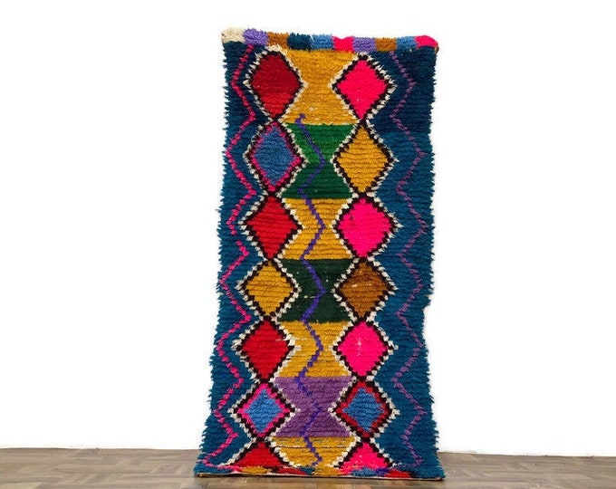 Bohemina Berber Kilim,Handmade Flatweave Moroccan Rug,Handwoven Wool Flatweave Tribal Carpet 2'6x6' ft