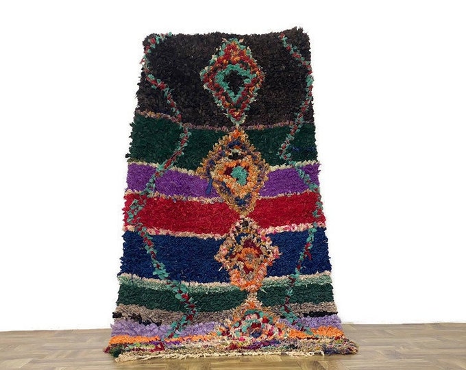 Moroccan Vintage Area Rug,Hand Knotted Berber Wool Carpet ,Tribal Boho Decor, 3'3x6'ft