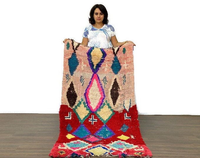 Gorgeous Moroccan Rug Handmade Vintage Runner Boho Area Colorful Carpet Living Room Rug