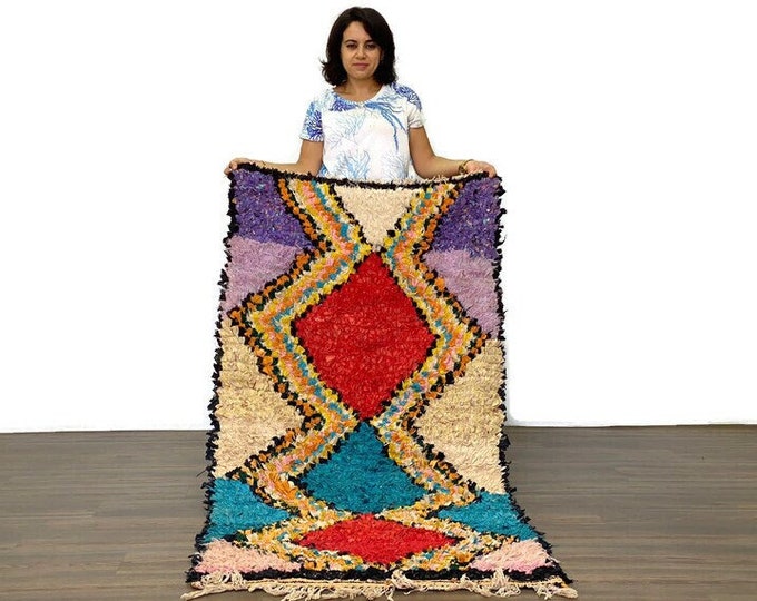 Gorgeous Geometric Rug,Ethnic Kilim Shag Runner, Nustic Floor Cherouite Runner,Entryway Kilim Rug