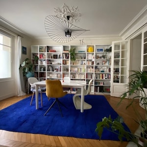 Amazing Blue Rug Moroccan Carpet Beni Ourain Handamde  Hallway  Teppich Area &quot; Wool &quot; Shaggy  Carpet