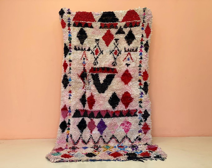 Authentic Moroccan Rug Handmade Vintage Berber Wool Rug Bohemian Area Rug Unique Home Decor (4'x7')