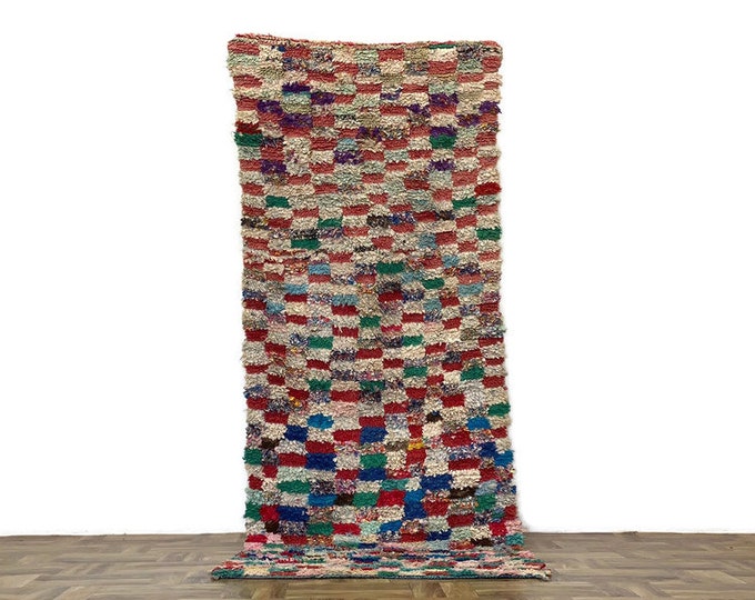 Gorgeous Checkered Rug Living Room Rug Handmade Modern Carpet Check Runner (7.8'x2.9'Feet) Outdoor Rug