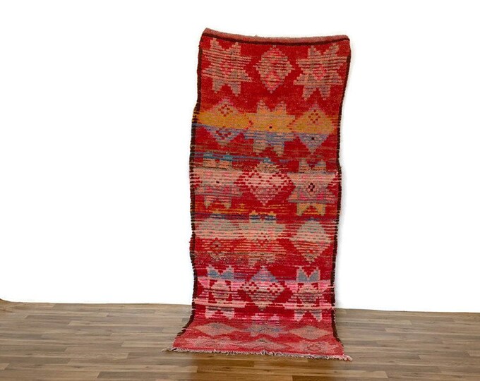 Handmade Vintage Moroccan Rug,Authentic Berber Wool Carpet,Boho Tribal Area Rug,Beni Ourain Azilal Home Decor
