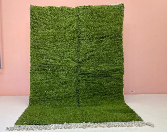 Gorgeous Green Rug Artisanal Teppidh Morokko Rug Custom Farmhouse Rug Wool Runner
