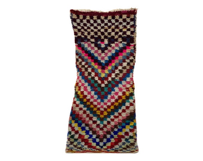 Checked  Runner Rug Checkboard Area Soft Matdoor Runner Berber Entryway 2.7x6 ft