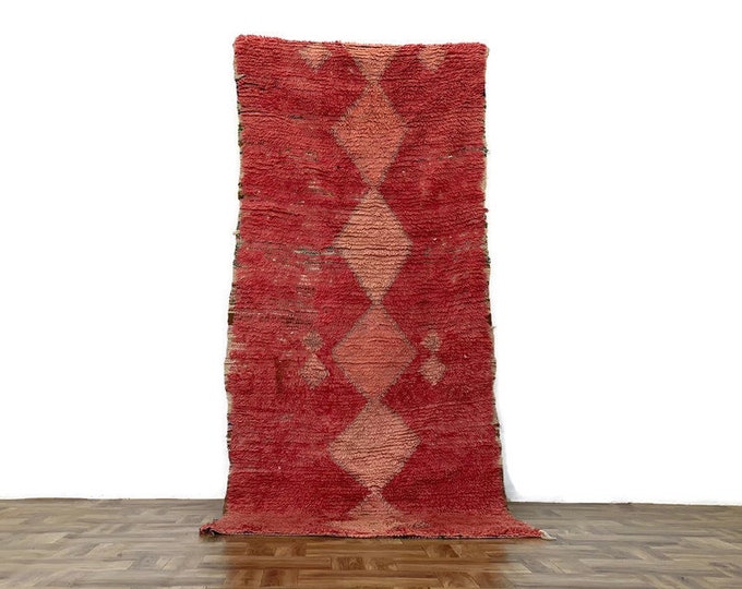 Red Carpet Vintage Area Handmade Runner Stunning Hallway  7'5'FTx3' FT Soft