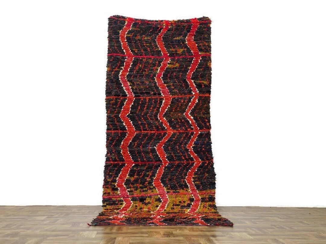 Moroccan Zigzag Plush Rug Modern Carpet Handmade Rug for Etsy