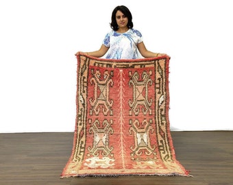 Dywan marokański kilim do przedpokoju, 3 x 5 stóp, dywan do salonu, ręcznie robiony dywan, nowoczesny dywan berberyjski