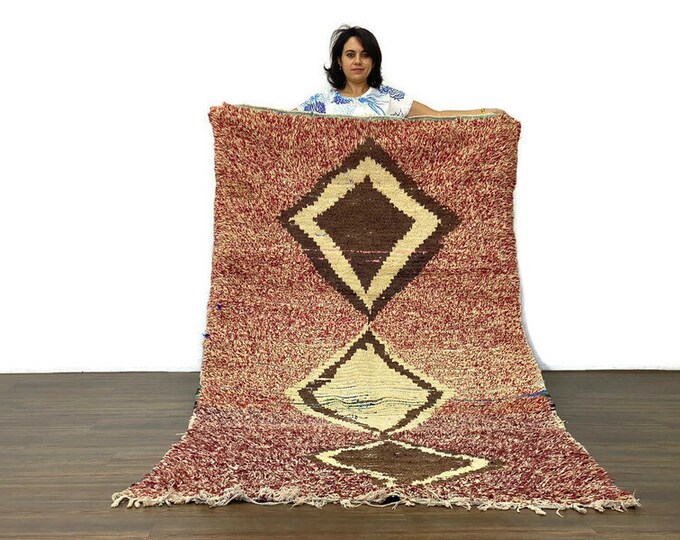 Gorgeous Berber Rug,Moroccan Runner Rug,Handmade Cherouite Area Rug,Ethnic Shag Rug,Living Room Rug,4x8 ft