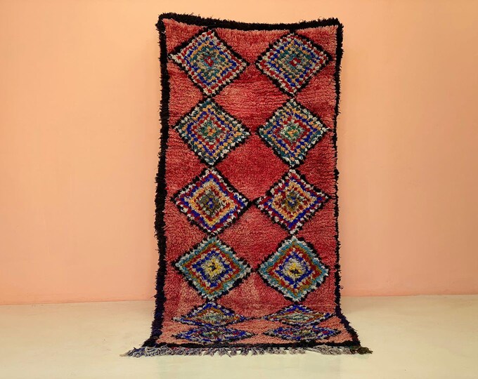 Red Moroccan Runner Rug,Cozy Hallway Decor, Stylich Bedroom Rug,Washable Machine Rug,Red Vintage Berber Runner 3x8.7 ft,Long Runner
