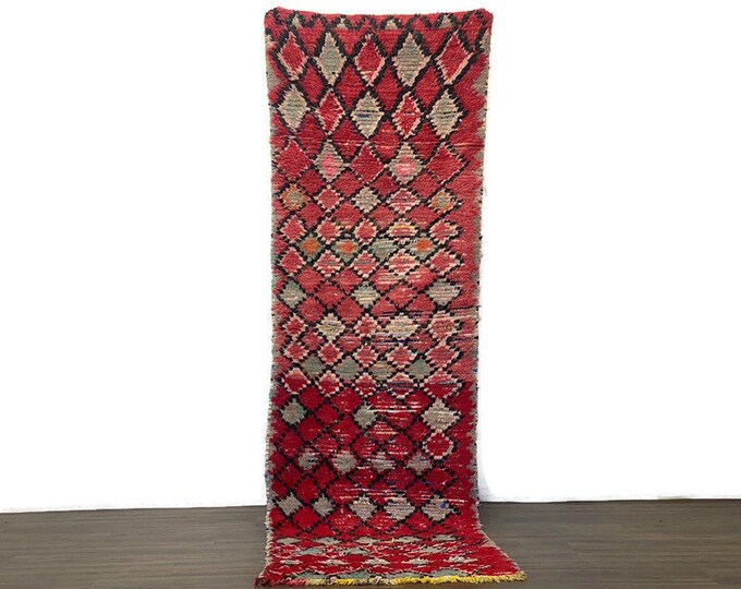 Gorgeous Check Runner Rug Traditionnel Oriental Rug Stair Runner Doormat 3x9 ft