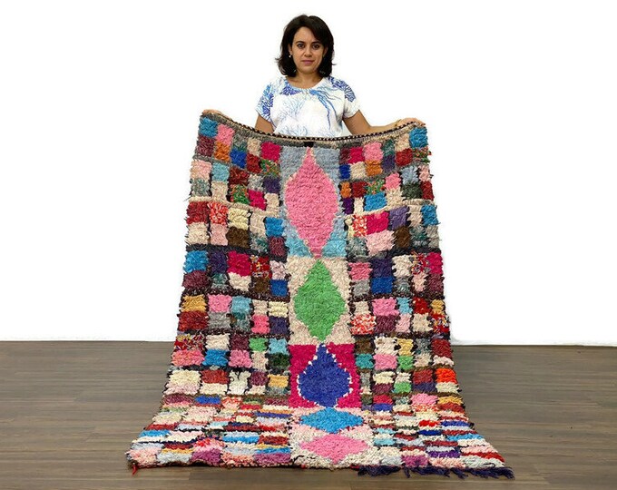 Checkered Rug,Moroccan Runner Rug,Living Room Rug,Checkboard Beni Ourain Rug,Stuning Berber Carpet