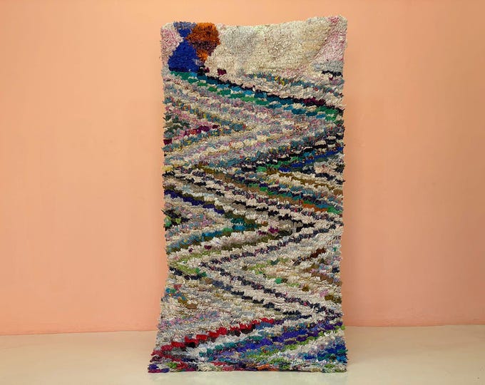 Blue Checkered Runner Rug,Cozy Hallway Decor, Stylich Bedroom Rug,Washable Machine Rug,Red Vintage Berber Runner,Shaggy Berber Rug,3x6 ft