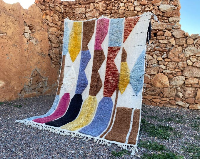 Fluffy Shaggy Area Rug Stylish Floor Decor Moroccan Woolen Rug Colorful  Interior Decor Rug,Shaggy Modern Handwoven Rug Berber Carpet