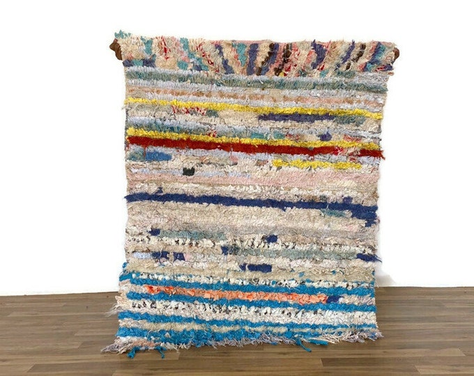 Moroccan Rug Boucherouite Carpet Handmade Hallway Colorful Teppiche Runner 120x102 cm