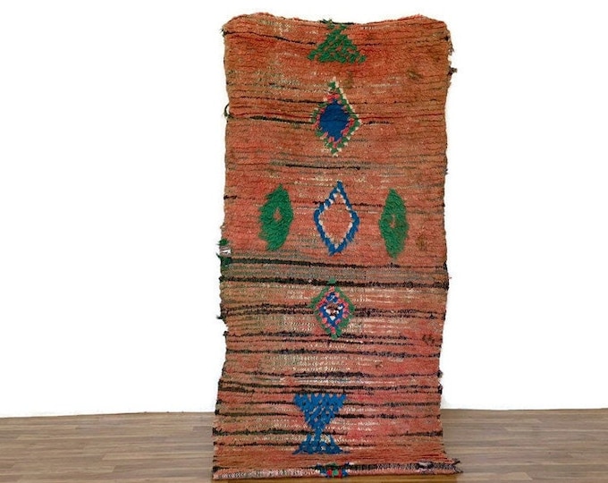 Handwoven Berber Wool Rug,Authentic Tribal Carpet,Beni Ourain Decor,Boho Wool Area Rug  ,2'7x7 ft