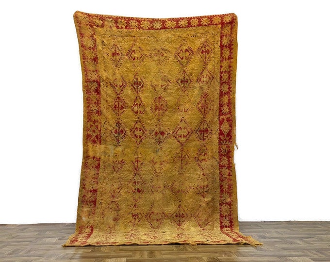 Ethnic Wool Rug Handmade Berber Boho Carpet ,4'x8.4'ft, Colorful Area Home Decore