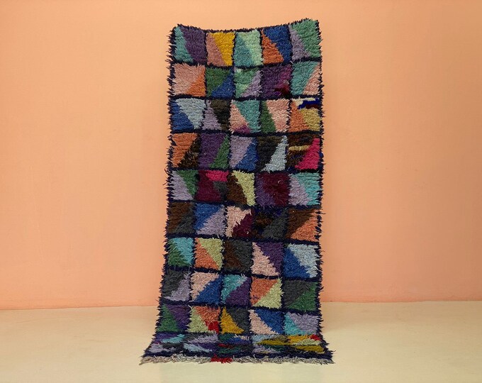 Gorgeous Vintage Runner RugColorful Check Rug t Outdoor Soft Kilim Entryway Checkered Area 3x3.7 ft
