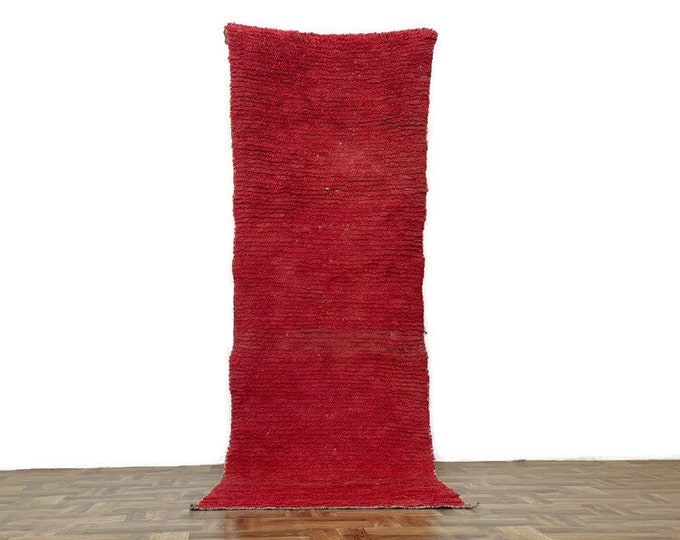 Ethnic Wool Rug Handmade Berber Boho Carpet ,3'x9'5 ft, Handwoven Beni Ourain Wool Rug Tribal Berber Carpet