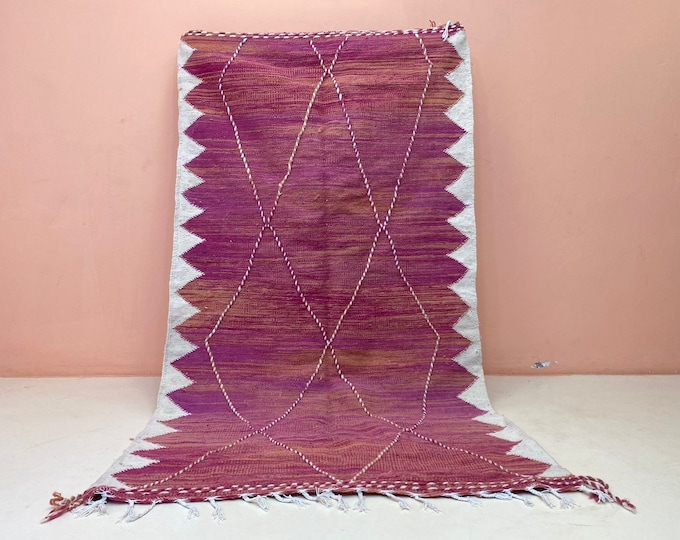 Pink Custom Beni Ourain Rug Arabic Floor Seating,Rug For Living Room,Stylish Decor Rug