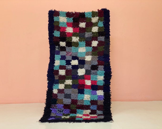 Colorful Check Runner Rug Traditionnel Check Hallway washable Machine Runner Indoor Doormat 2.8x5 ft