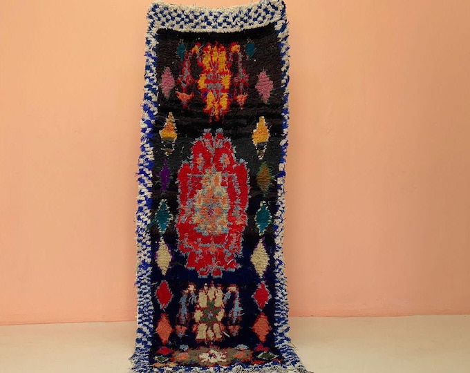 Vintage Moroccan Rug Berber Area Runner Cozy Hallway Rug Stylich Bedroom Rug,Washable Machine Rug ,Colorful Design Rug,2.6x7 ft