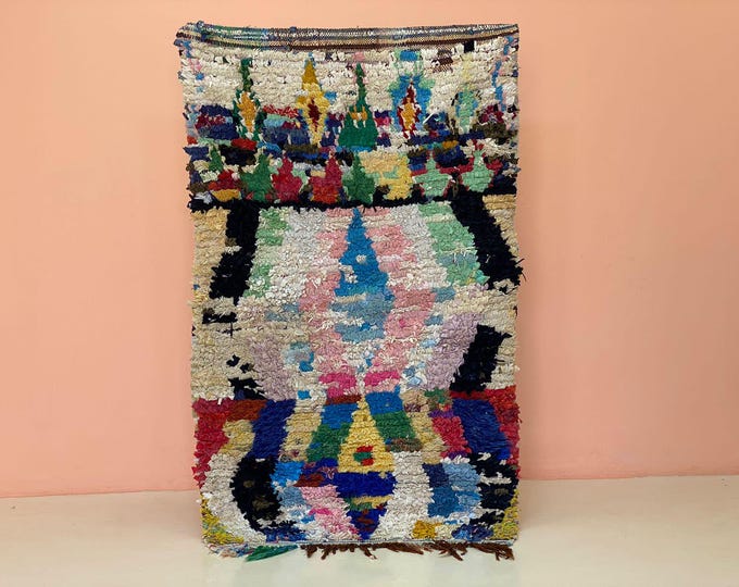 Boho Moroccan Rug Vintage Berber Rug Handmade Wool Area Rug Tribal Chic Home Decor (3'6"x6'ft)