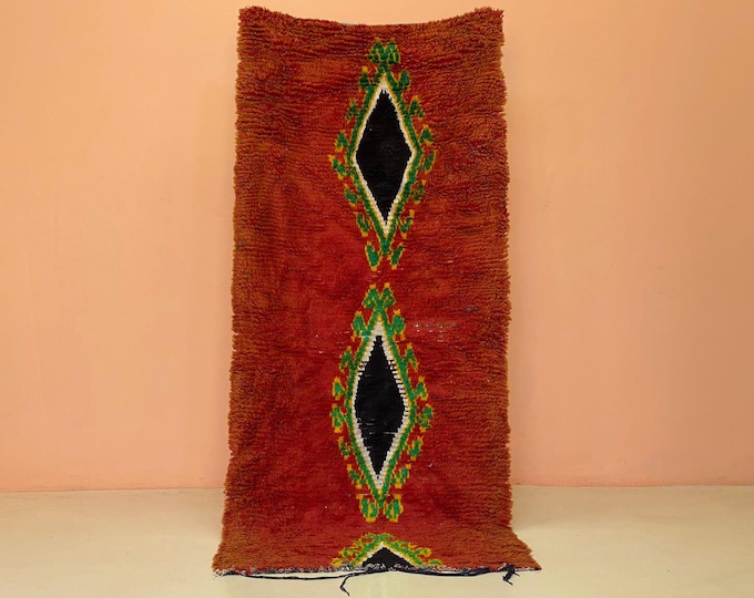 Red Moroccan Runner Rug,Cozy Hallway Decor, Stylich Bedroom Rug,Washable Machine Rug,Red Vintage Berber Runner 3x7 ft
