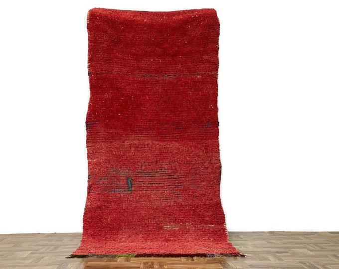 3x8 ft,Soft Moroccan Rug,Living Room Rug,Nursery Custom Tribal Rug,Ethnic Red Kilim Area Runner