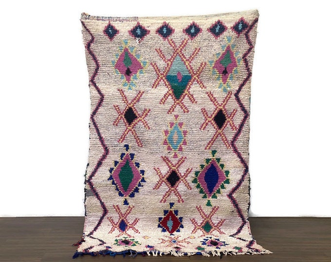 Gorgeous Living Room Rug,Oriental Beni Ourain Rug Handmade Living Room Rug ,4'x7'7 ft
