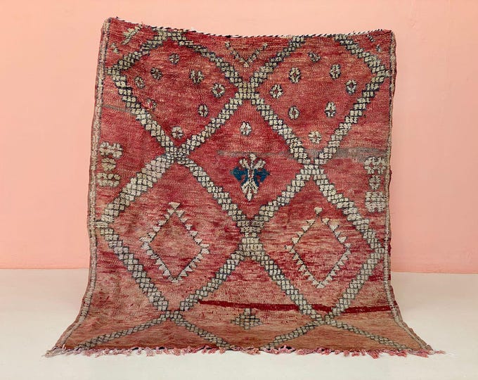 Gorgeous Red Rug Oriental Runner Vintage Rug Shaggy Berebr Rug,Stair Runner,4x4.5 ft