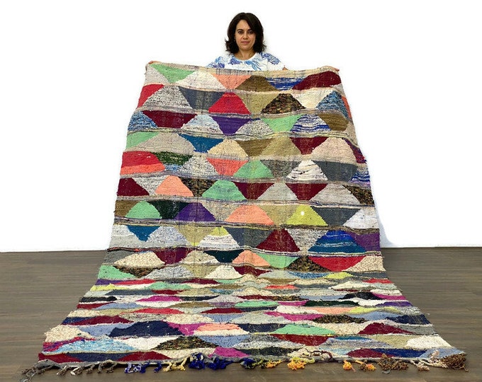 9.7x5 Feet/ Gorgeous Rug ,Checkered Area Rug ,Living Room Rug ,Handmade Carpet, Home Decore