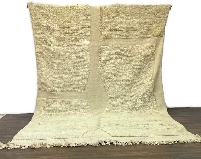Beni Ouarain Rug, Flat Weave Moroccan Area Rug,Off-White Stunning Rug,Entryway Shaggy Runner Carpet /ALL SIZE