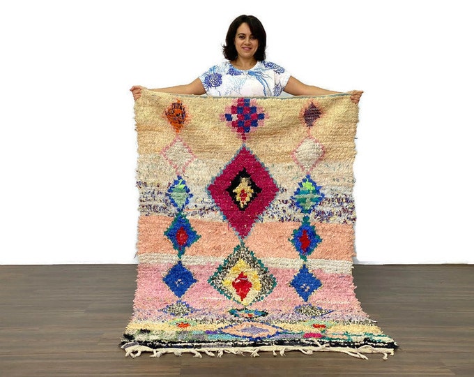 Stunning Moroccan Rug,Colorful Living Room Rug,Solid Mat Door Rug,Entryway Kilim Cherouite Rug,3x6 ft