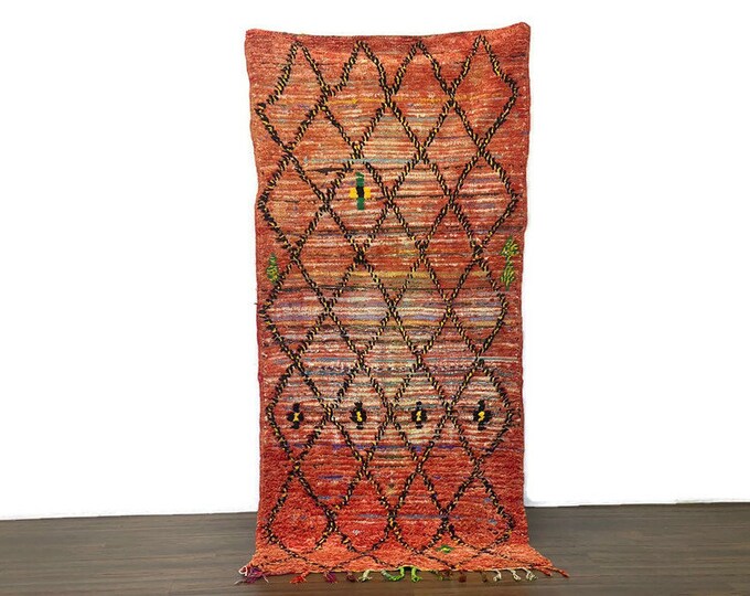 7x3 Feet Bedroom Rug Moroccan Rug Handmade Boho Runner Area Living Room Rug