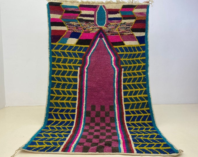 Moroccan Area Rug Customized Indoor Outdoor Rug Feded Colors Rug Genuine Wool Rug