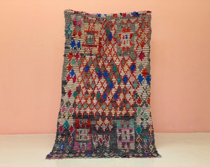 3x6 ft,Moroccan Berber Runner Rug Vintage Check Hallway Modern Table Runner Outdoor Rug
