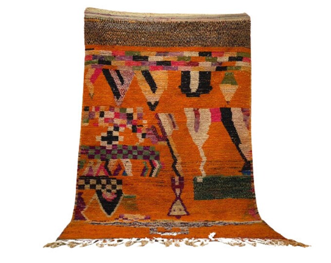 Custom Beni Ourain Runner Rug Soft Wool Rug Handmade Berber soft Orange Entryway /All SIze