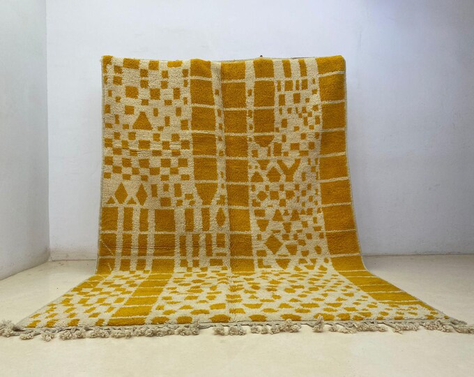Stunning  Orange Rug Shaggy Wool Runner Stair Runner Farmhouse Rug Beni Ourain Area Berber Entryway