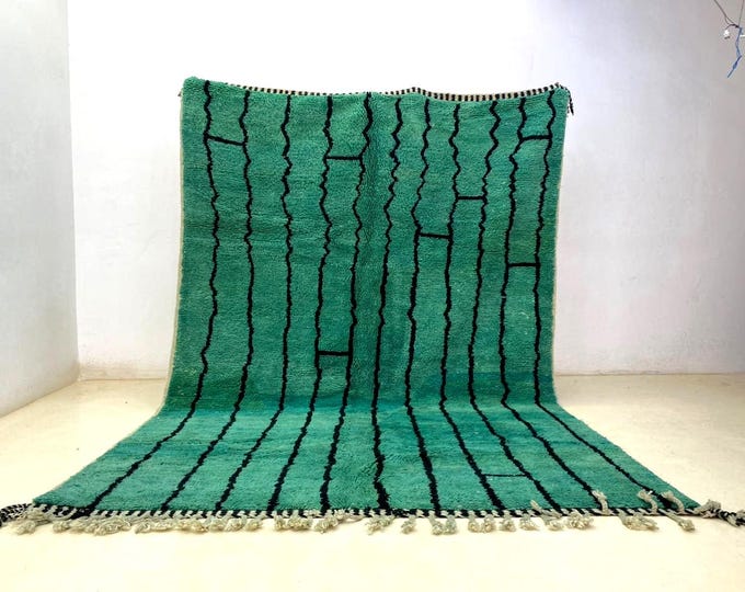 Turquoise Moroccan Rug, Aqua Blue Berber Rug, Handmade Wool Area Rug, Teal and Ivory Custom Moroccan Carpet, Modern Boho Home Decor