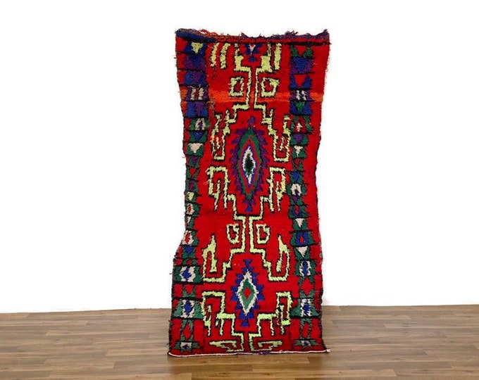 Soft Entryway Kilim Runner Rug, Living Room Rug, Vintage Moroccan Handmade Area,  2.7'x6' ft