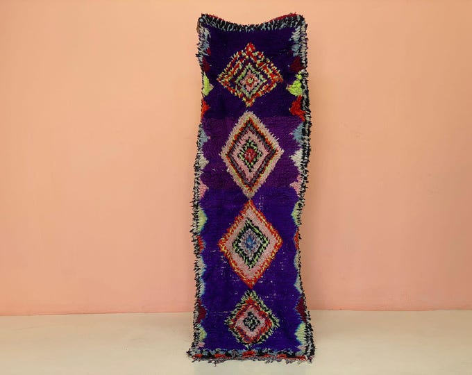 Vintage Moroccan Berber Rug: Colorful Tribal Kilim Runner (2'x6'6")
