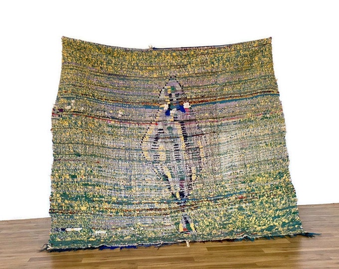 Bohemian Rug,Antique Moroccan Runner Rug,Tribal Unique Rug,Arab Modern Rug,5x4 ft