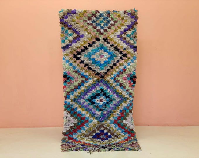 3x6 ft Boho Checkered Runner Handmade Wachable Machine Rug Stair Runner Vintage Floor Rug Vintage Runner