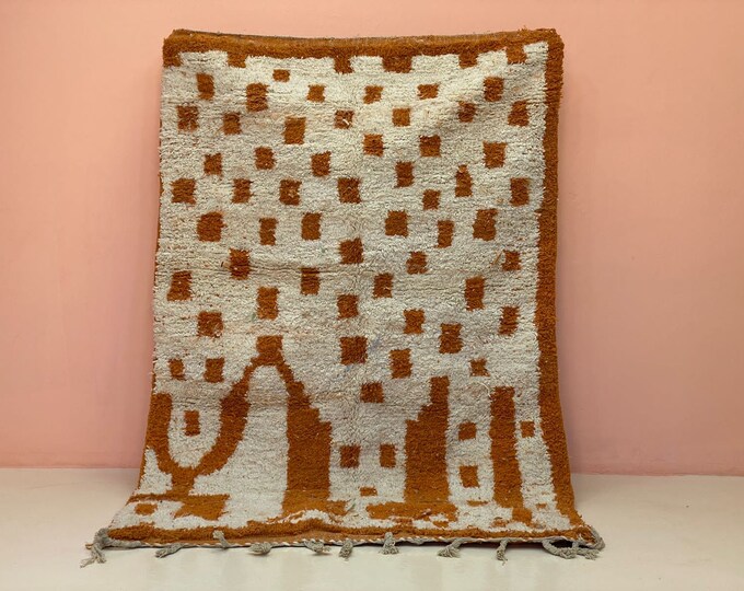 Gorgeous Nursery Rug Costomized Beni Ourain Rug, FarmHouse Stair Runner,Moroccan Woolen Rug,Orange Rug