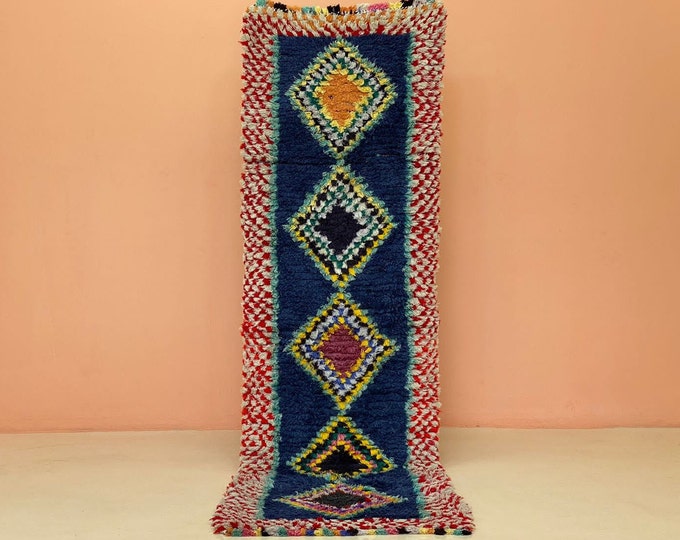 Moroccan Berber Rug For Living Room Indoor Outdoor Rug Handmade Washable Machine Runner Shaggy Entryway 2.6'x8.7' ft